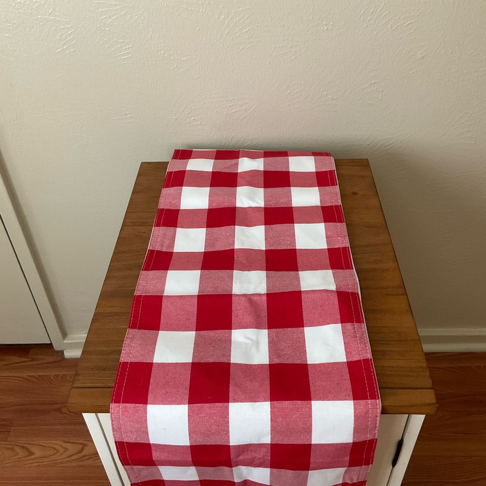 Hobby Lobby Red and White Checkered Table Runner